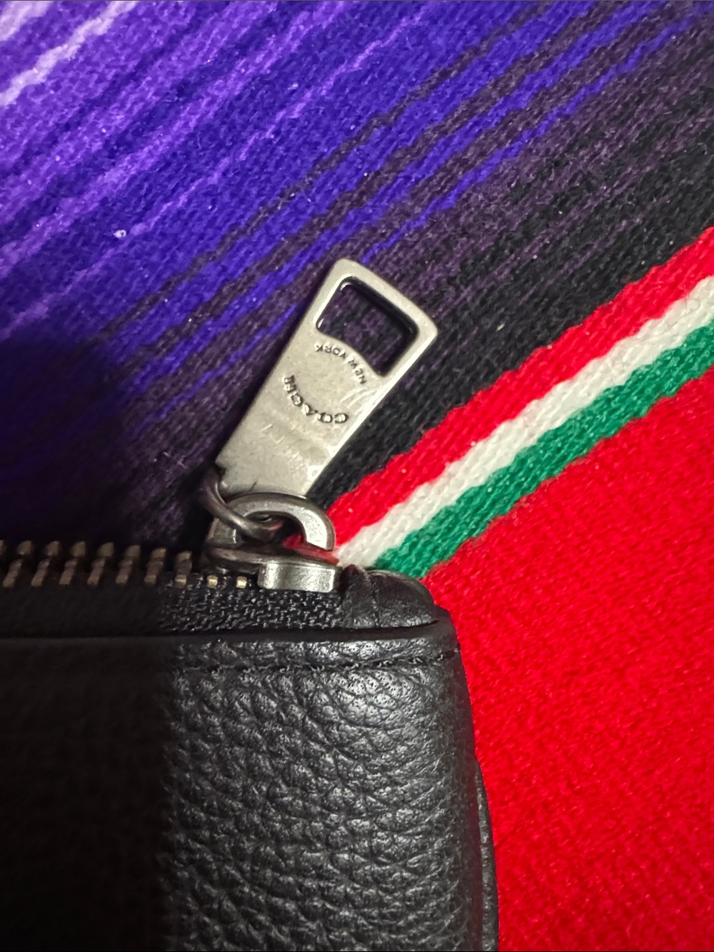 Coach Black Pebbled Leather Travel Pouch - Picture 7 of 8